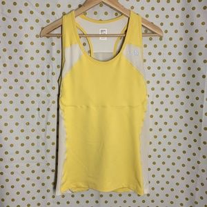 The North Face yellow white workout tank size L